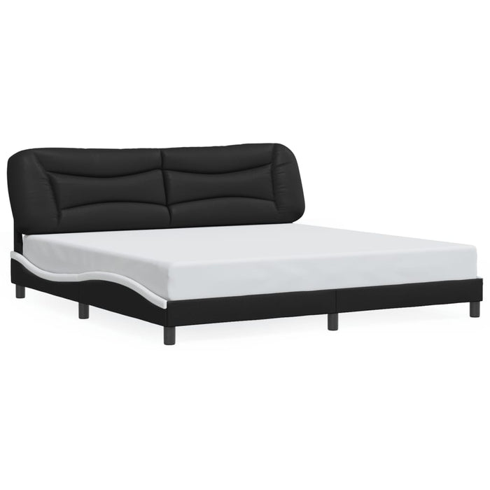 Cadru de pat cu LED fără saltea Hvar negru/alb 200x200 cm WALTI