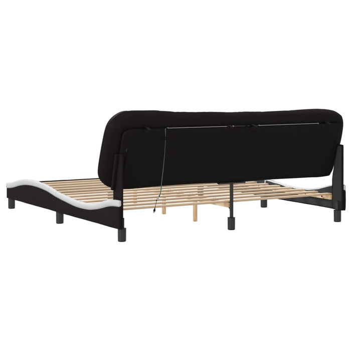 Cadru de pat cu LED fără saltea Hvar negru/alb 200x200 cm WALTI