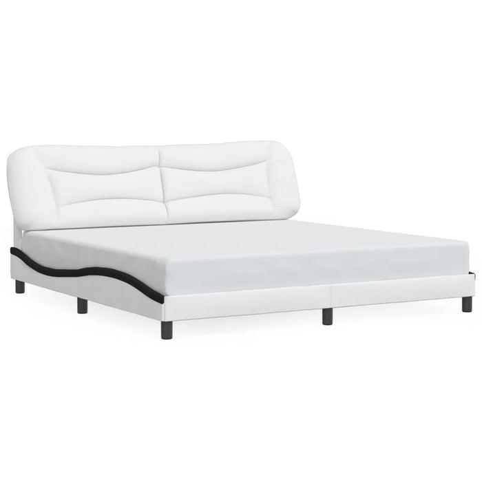 Cadru de pat cu LED fără saltea Hvar alb/negru 200x200 cm WALTI