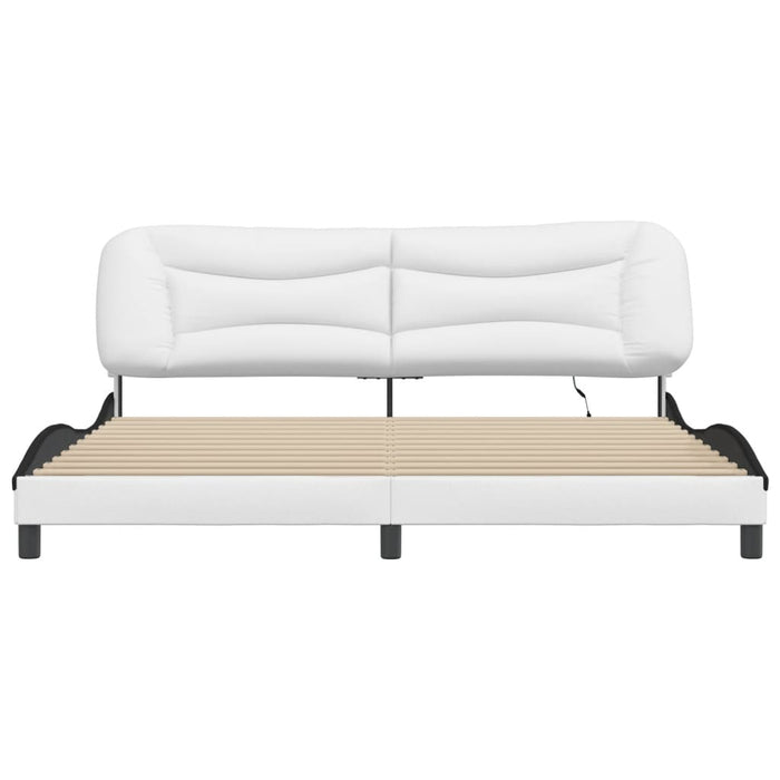 Cadru de pat cu LED fără saltea Hvar alb/negru 200x200 cm WALTI