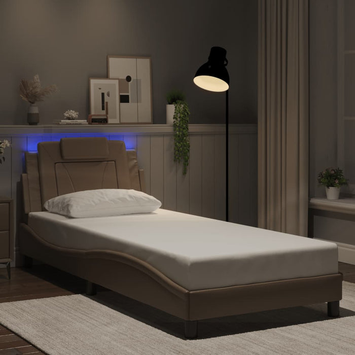 Cadru de pat Viana cu LED fără saltea cappuccino 80x200 cm WALTI