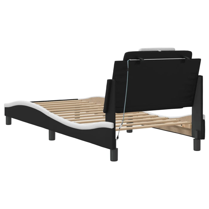 Cadru de pat Viana cu LED fără saltea negru/alb 80x200 cm WALTI
