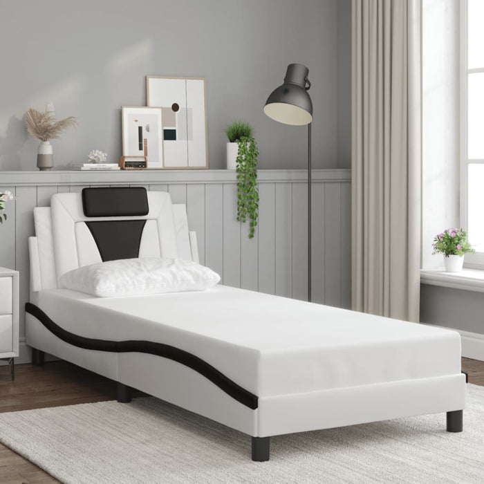 Cadru de pat Viana cu LED fără saltea alb/negru 80x200 cm WALTI