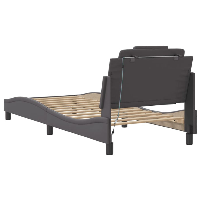Cadru de pat, Viana, cu LED fără saltea, gri, 90x190 cm - WALTI WALTI