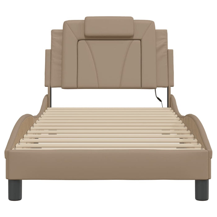 Cadru de pat Viana cu LED fără saltea cappuccino 90x190 cm - WALTI WALTI