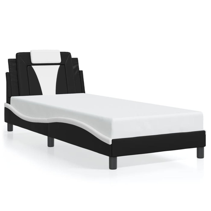 Cadru de pat Viana cu LED fără saltea negru/alb 90x190 cm WALTI