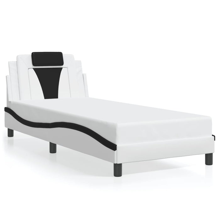 Cadru de pat Viana cu LED fără saltea alb/negru 90x190 cm WALTI