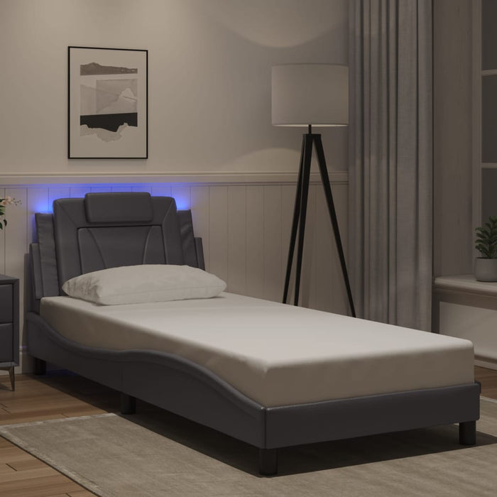 Cadru de pat, Viana, cu LED fără saltea, gri, 90x200 cm WALTI