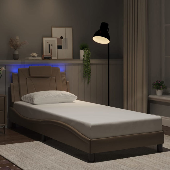 Cadru de pat Viana cu LED fără saltea cappuccino 90x200 cm WALTI