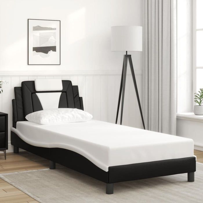 Cadru de pat Viana cu LED fără saltea negru/alb 90x200 cm WALTI
