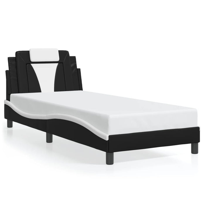 Cadru de pat Viana cu LED fără saltea negru/alb 90x200 cm WALTI