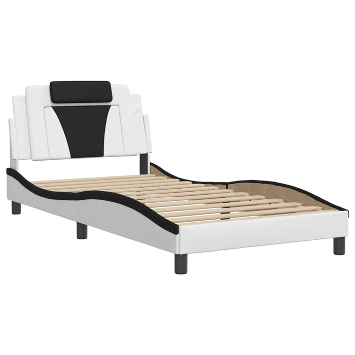 Cadru de pat Viana cu LED fără saltea alb/negru 100x200 cm WALTI
