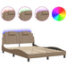 Cadru de pat cu LED, cappuccino, 120x200 cm, piele ecologică - WALTI WALTI