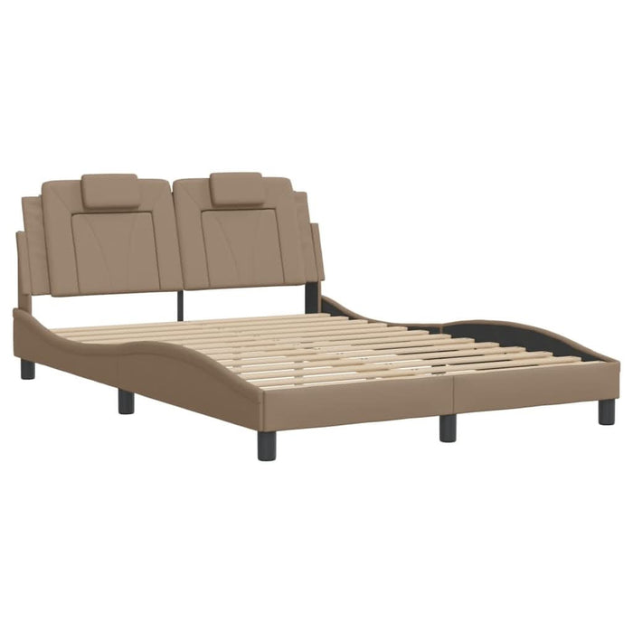 Cadru de pat cu LED, cappuccino, 120x200 cm, piele ecologică - WALTI WALTI