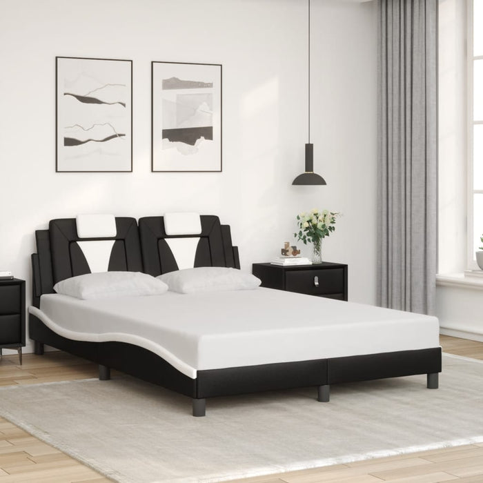 Cadru de pat Viana cu LED fără saltea negru/alb 140x190 cm WALTI