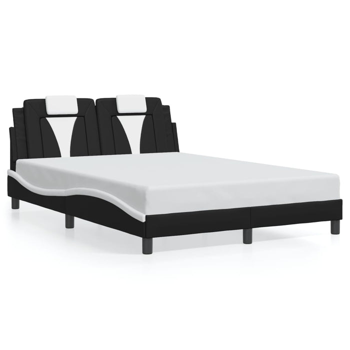 Cadru de pat Viana cu LED fără saltea negru/alb 140x190 cm WALTI