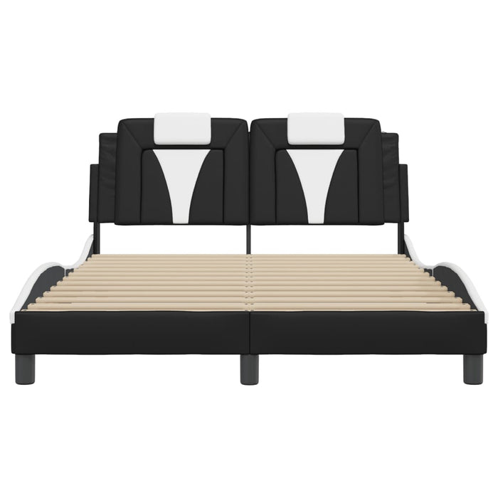 Cadru de pat Viana cu LED fără saltea negru/alb 140x190 cm WALTI