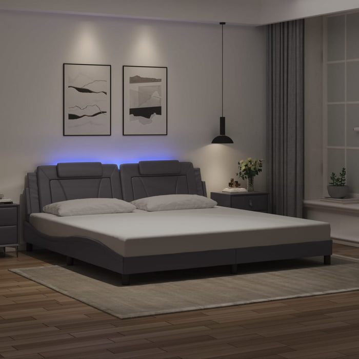 Cadru de pat, Viana, cu LED fără saltea, gri, 200x200 cm WALTI