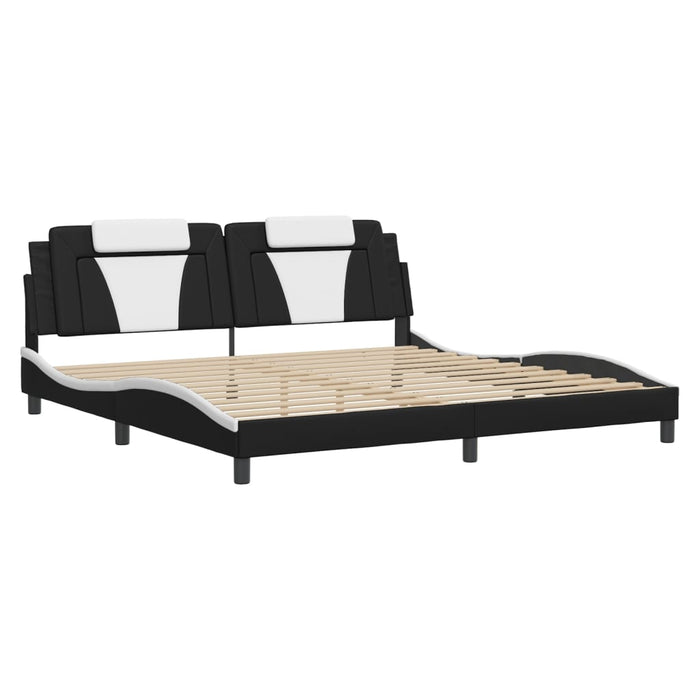 Cadru de pat Viana cu LED fără saltea negru/alb 200x200 cm WALTI