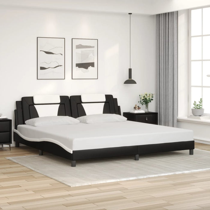 Cadru de pat Viana cu LED fără saltea negru/alb 200x200 cm WALTI