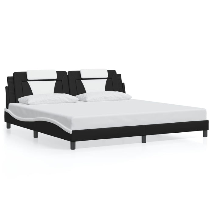 Cadru de pat Viana cu LED fără saltea negru/alb 200x200 cm WALTI