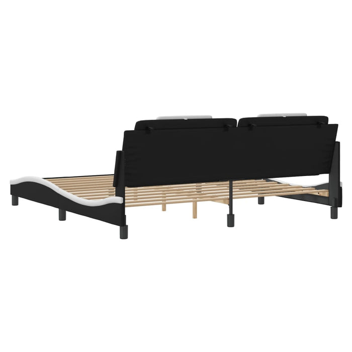 Cadru de pat Viana cu LED fără saltea negru/alb 200x200 cm WALTI