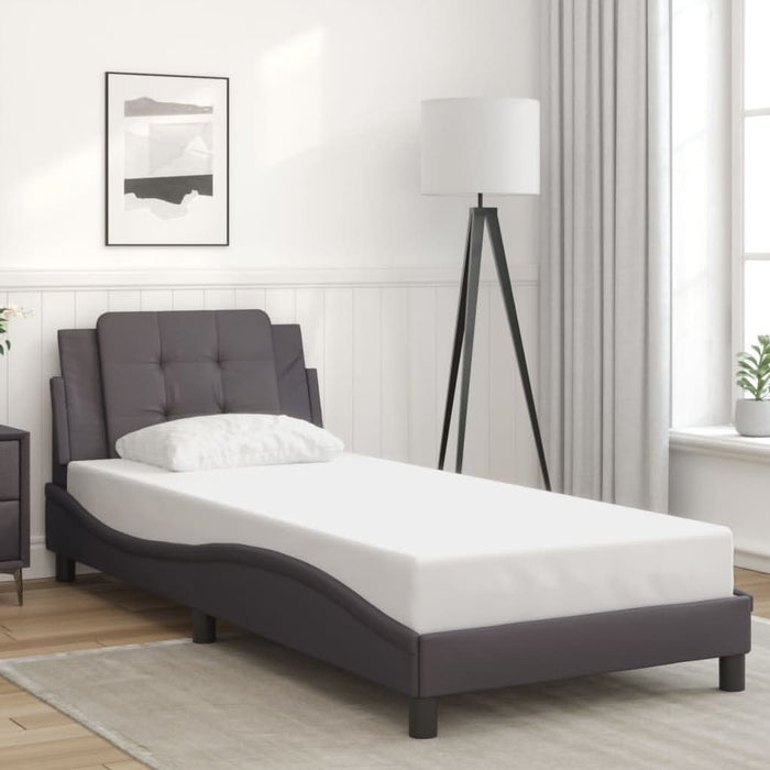 Cadru de pat cu lumini LED, gri, 80x200 cm, piele ecologică - WALTI WALTI