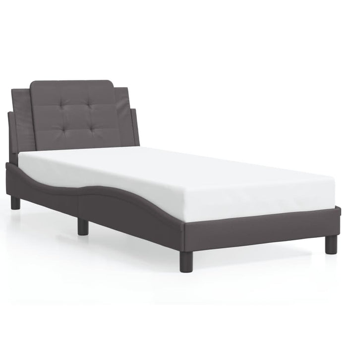 Cadru de pat cu lumini LED, gri, 80x200 cm, piele ecologică - WALTI WALTI