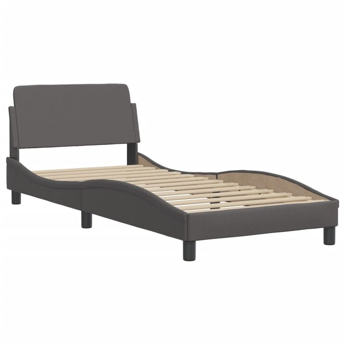 Cadru de pat cu lumini LED, gri, 80x200 cm, piele ecologică - WALTI WALTI