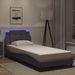 Cadru de pat cu lumini LED, gri, 80x200 cm, piele ecologică - WALTI WALTI