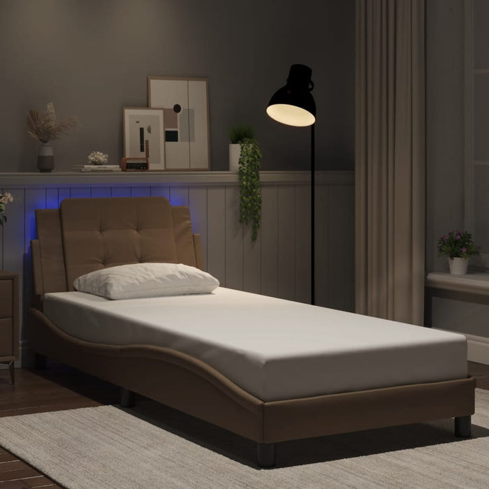 Cadru de pat cu LED fără saltea Zadar cappuccino 80x200 cm WALTI