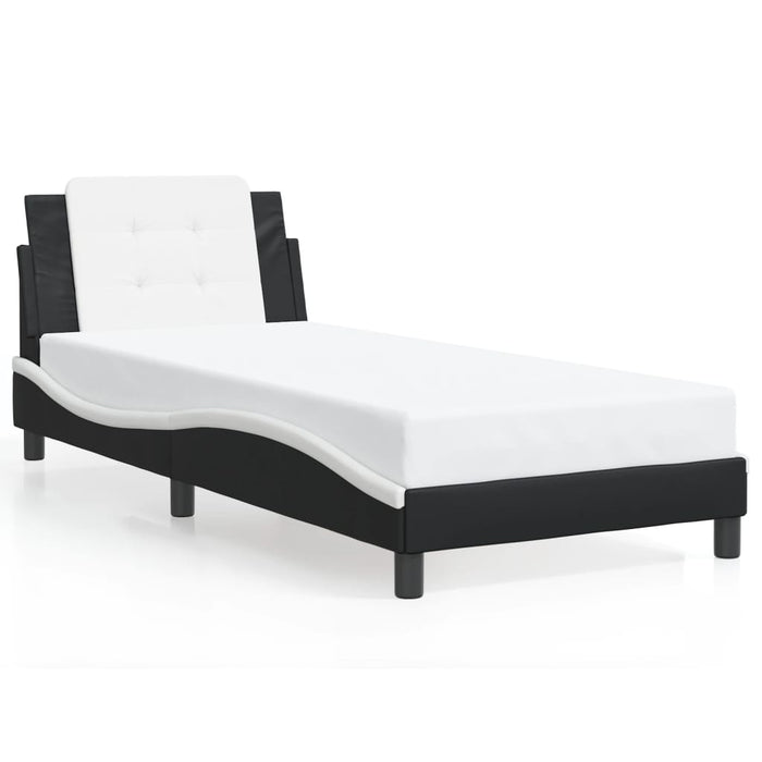 Cadru de pat cu LED fără saltea Zadar negru/alb 80x200 cm WALTI
