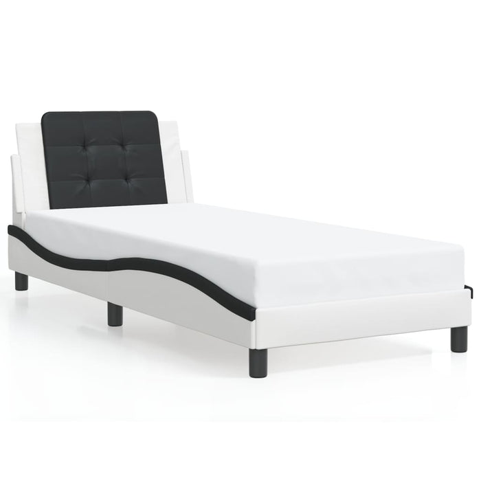 Cadru de pat cu LED fără saltea Zadar alb/negru 80x200 cm WALTI