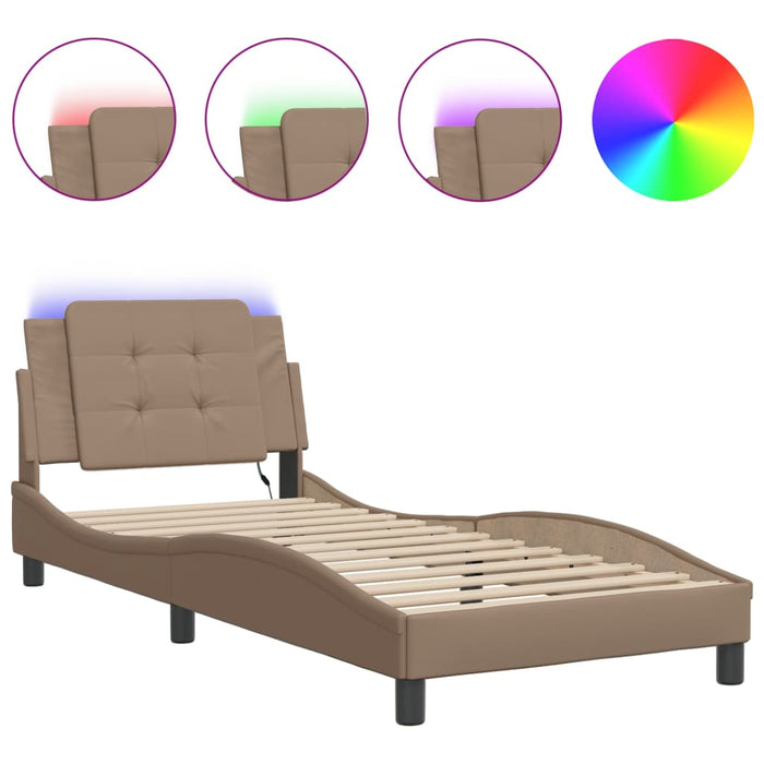Cadru de pat cu LED fără saltea Zadar cappuccino 90x190 cm WALTI