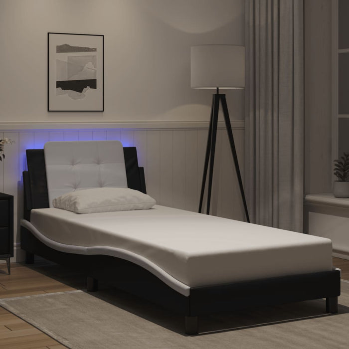 Cadru de pat cu LED fără saltea Zadar negru/alb 90x190 cm - WALTI WALTI