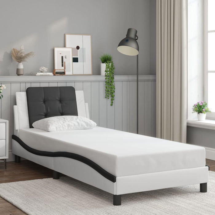 Cadru de pat cu LED fără saltea Zadar alb/negru 90x190 cm - WALTI WALTI