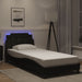 Cadru de pat cu lumini LED, negru, 100x200 cm, piele ecologică - WALTI WALTI