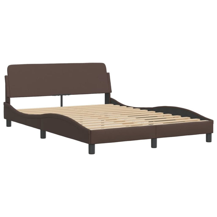Cadru de pat cu lumini LED, maro, 120x200 cm, piele ecologică - WALTI WALTI