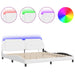 Cadru de pat cu lumini LED, alb, 200x200 cm, piele ecologică - WALTI WALTI