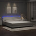 Cadru de pat cu lumini LED, alb, 200x200 cm, piele ecologică - WALTI WALTI