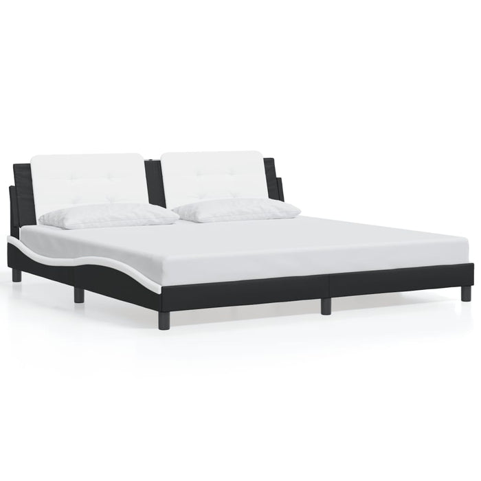 Cadru de pat cu LED fără saltea Zadar negru/alb 200x200 cm - WALTI WALTI