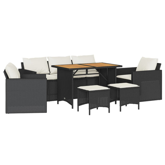 Set mobilier de grădină cu perne, 6 piese, negru, poliratan - WALTI WALTI