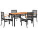 Set mobilier de grădină cu perne, 5 piese, negru, poliratan - WALTI WALTI