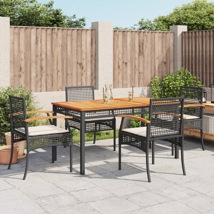 Set mobilier de grădină cu perne, 5 piese, negru, poliratan - WALTI WALTI