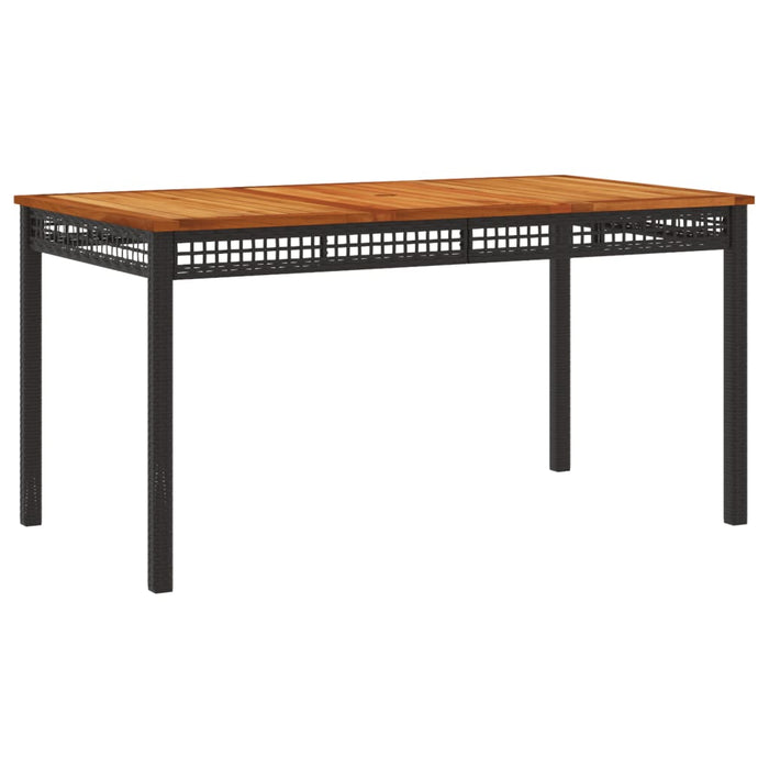 Set mobilier de grădină cu perne, 7 piese, negru, poliratan WALTI