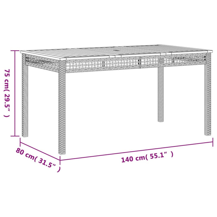 Set mobilier de grădină cu perne, 7 piese, negru, poliratan WALTI