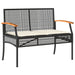 Set mobilier de grădină cu perne, 3 piese, negru, poliratan - WALTI WALTI