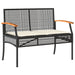 Set mobilier de grădină cu perne, 4 piese, negru, poliratan - WALTI WALTI