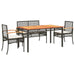 Set mobilier de grădină cu perne, 5 piese, negru, poliratan - WALTI WALTI