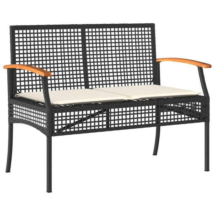 Set mobilier de grădină cu perne, 5 piese, negru, poliratan - WALTI WALTI